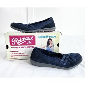 Skechers Dreamchaser Comfort‎ Memory Foam Cushion Slip On Shoes Navy Women's 6.5